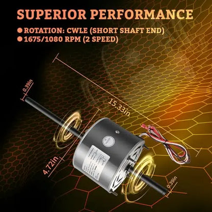 RV AC Fan Motor 1/3 HP 115V  Compatible with Coleman Mach 6000 & 8000 Series 48014 7855MVA-A11U