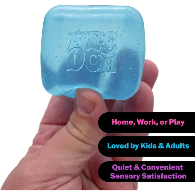 NeeDoh Nice Cube  Pink Solid Squish Toy for Sensory Play