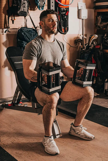 PowerBlock Elite EXP Adjustable Dumbbell Set  50 lb Expandable System