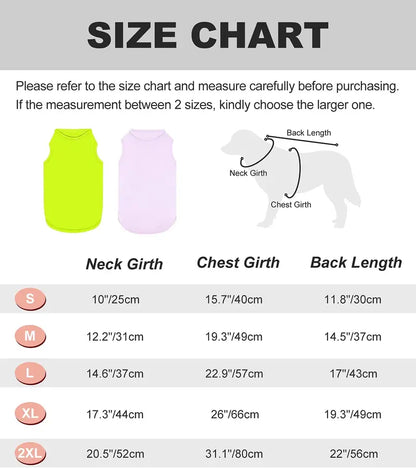 Kickred 2 Pack Dog Cooling Shirts, Ice Pet Vest Dog Clothes for Instant Cooling, Ultra Lightweight Breathable Sleeveless T-Shirts for Large Dogs Boy Girl, M