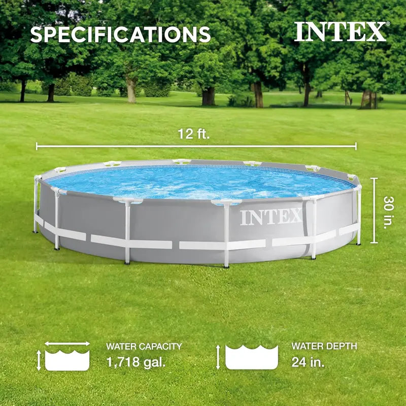 10-Foot Premium Above-Ground Swimming Pool Set  30″ Depth, 1185-Gallon Capacity, Rust-Resistant SuperTough Frame + 330 GPH Filter Pump