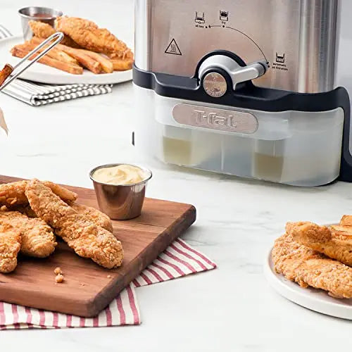 T-Fal Ultimate Steel Deep Fryer  3.5L Oil Capacity, 2.6 lb Food Load, Removable Basket & Safety Features