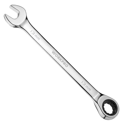 WORKPRO Multi-Size Ratcheting Wrench Set  SAE & Metric, Chrome Vanadium Construction