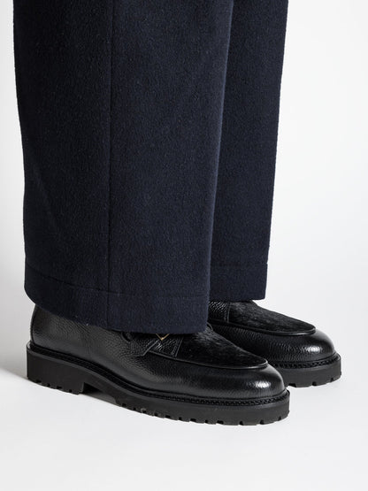 TOMMY LUG HAIRY CALF BLACK