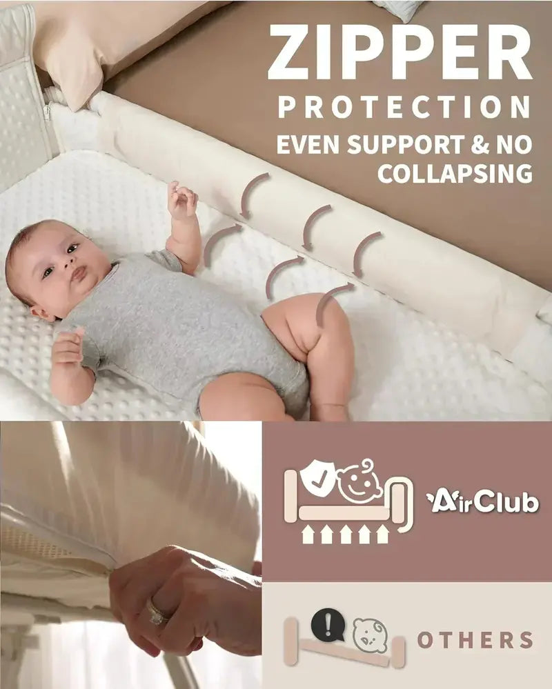 Adjustable Bedside Bassinet with Auto-Lock Safety System for Newborns