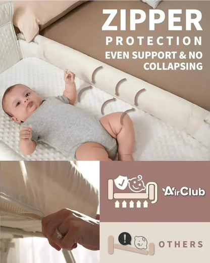Adjustable Bedside Bassinet with Auto-Lock Safety System for Newborns