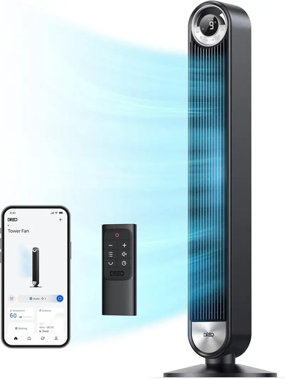 DREO T2 S 42″ Cruiser Pro Tower Fan: 90° Oscillation, Ultra-Quiet 20dB Sleep Mode, DC Motor, Wi-Fi/APP/Voice Control & 12H Timer