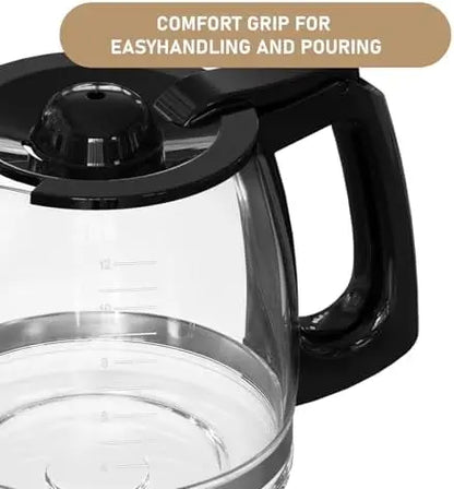 Hamilton Beach 12-Cup Replacement Glass Carafe  Compatible with Models 49902, 49915, 49905C, CM4309, and More