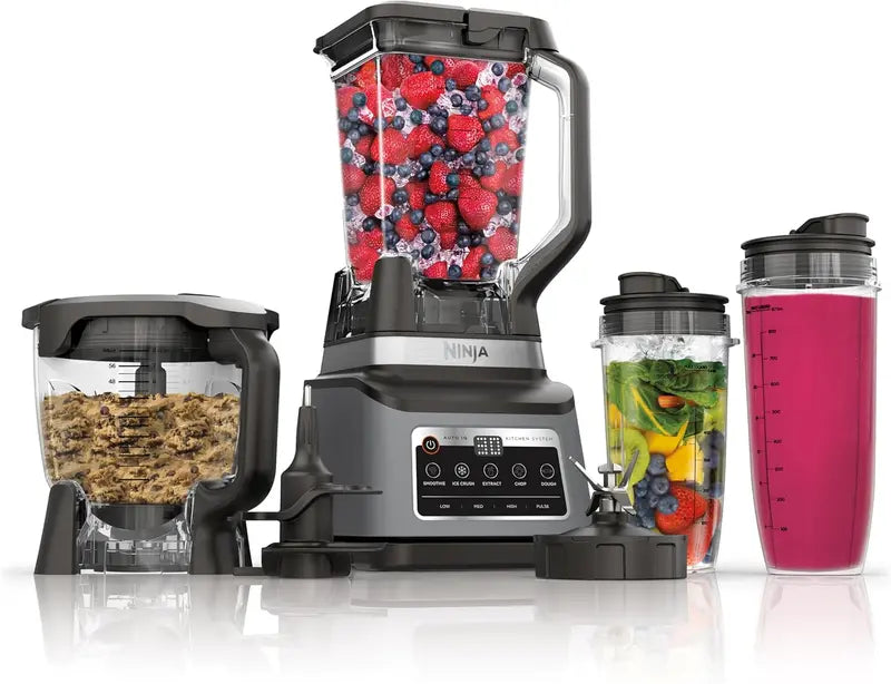 Ninja BN801 Professional Plus 1400W 5-in-1 Kitchen System, 72oz Blender, 64oz Processor, Grey