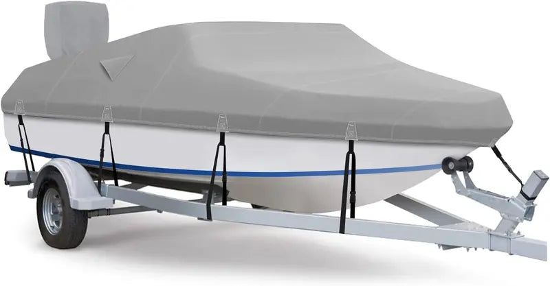 Fuprosico 600D Waterproof Winter Boat Cover with Motor Cover 17-19 ft Fits Bass Boat