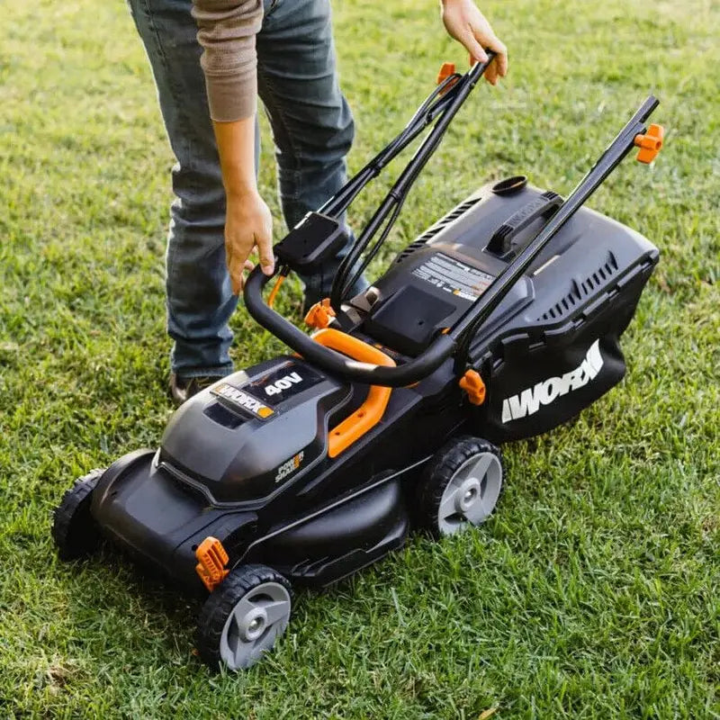 Worx 40V 14-Inch Cordless Lawn Mower  Intellicut Tech, Mulching & Dual 20V Battery Kit Included