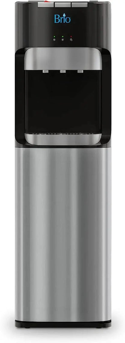 Brio Essential Series Bottom-Loading Water Cooler  Triple-Temperature Dispenser (Hot/Cold/Ambient)
