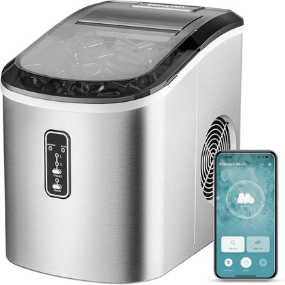 EUHOMY Nugget Ice Machine — 34 lbs/Day Portable Countertop Model with Removable Lid