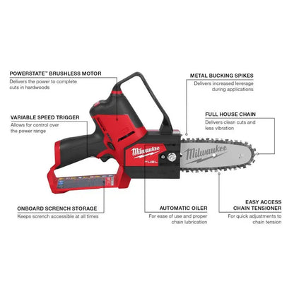 M12 FUEL 6 in. 12V Pruning Saw & 8 in. Hedge Trimmer Kit  Brushless Cordless