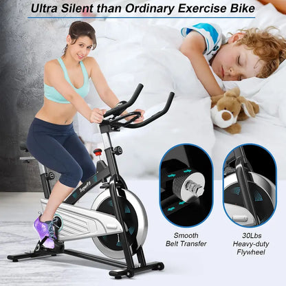 Magnetic Resistance Stationary Bike with Quiet Belt Drive and Ergonomic Design