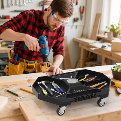 Mobile Workshop Caddy Tray with Four Locking Swivel Casters