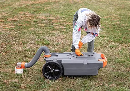 Camco 21-Gallon Portable Camper/RV Tote Tank | Large Heavy-Duty No-Flat Wheels   Low Drain Hole