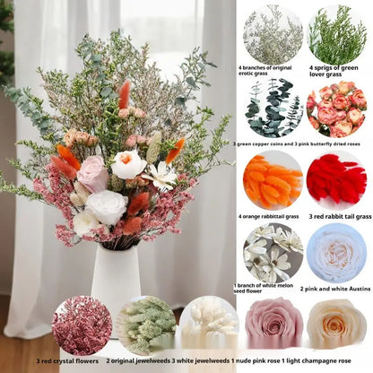Curated Dried Flower Bouquet  Rustic Botanical Arrangement for Home & Wedding Spaces