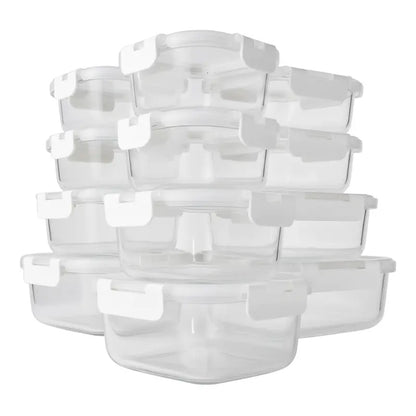 12-Piece Borosilicate Glass Food Storage Set with Airtight Lids & Stackable Design