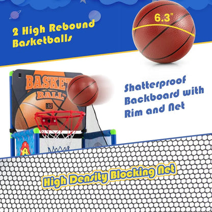 Dual-Mode Indoor/Outdoor Basketball Game Set with Digital Scoreboard and Audio Effects