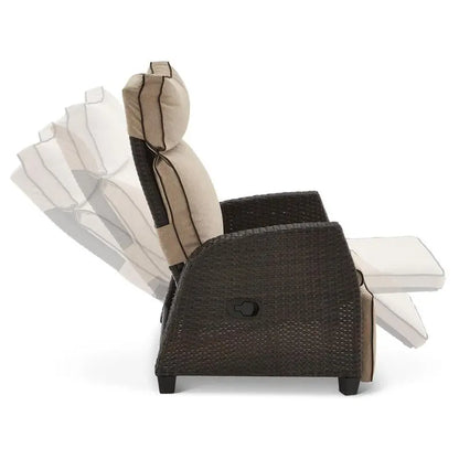 All-Weather Outdoor Recliner Chair  Weatherproof Construction for Patio or Deck Use
