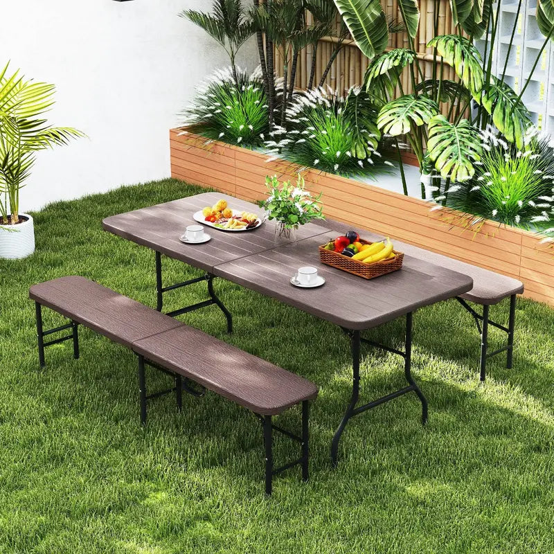 6-Foot Commercial-Grade Folding Bench  High-Strength Plastic Seat for Indoor/Outdoor Use