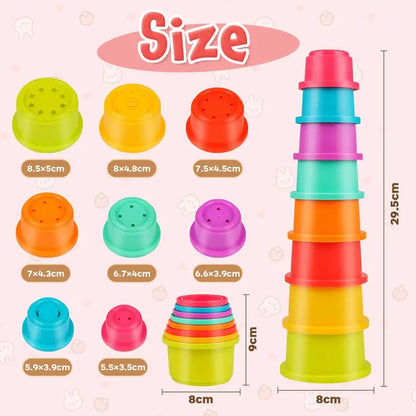Colorful PetSafe 8-Piece Stackable Plastic Nesting Snack Cups for Rabbits