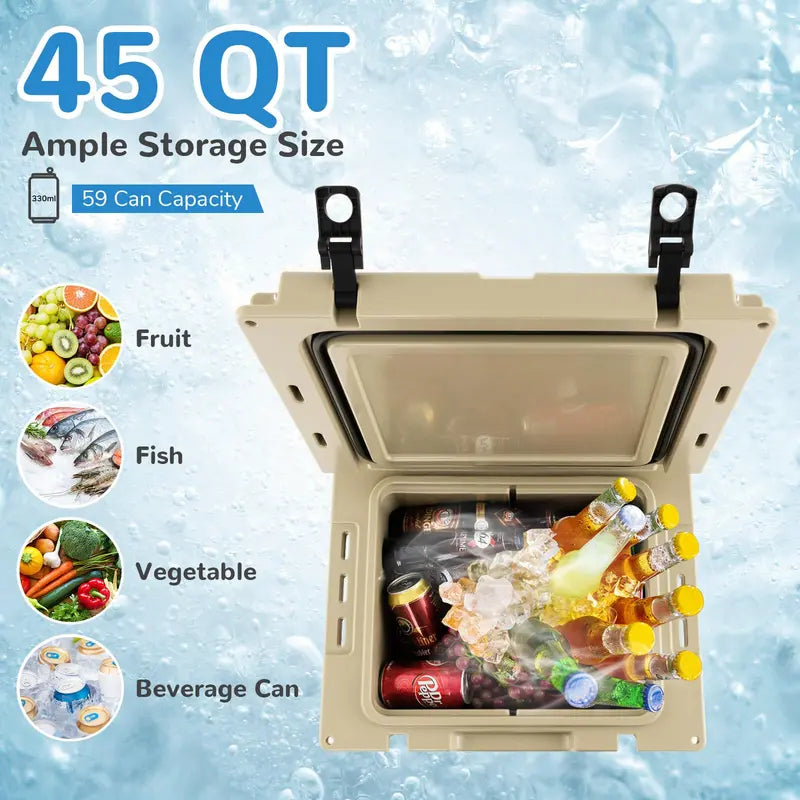 45-Quart Heavy-Duty Cooler  Ice Retention Up to 5 Days
