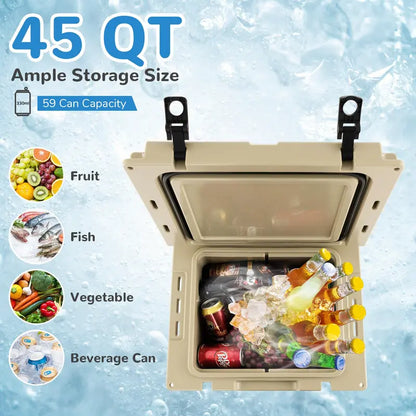 45-Quart Heavy-Duty Cooler  Ice Retention Up to 5 Days
