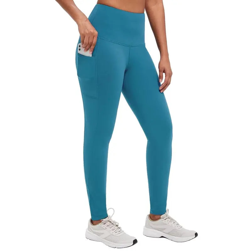 High-Waisted Fleece-Lined Winter Leggings for Women  Cozy, Pocket-Equipped Cold-Weather Bottoms