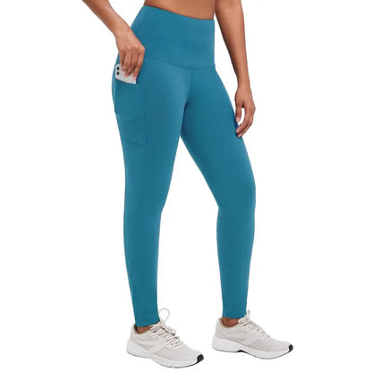 High-Waisted Fleece-Lined Winter Leggings for Women  Cozy, Pocket-Equipped Cold-Weather Bottoms