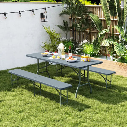 6-Foot Heavy-Duty Plastic Folding Bench  1320 lb Weight Capacity, Lightweight Portable Design