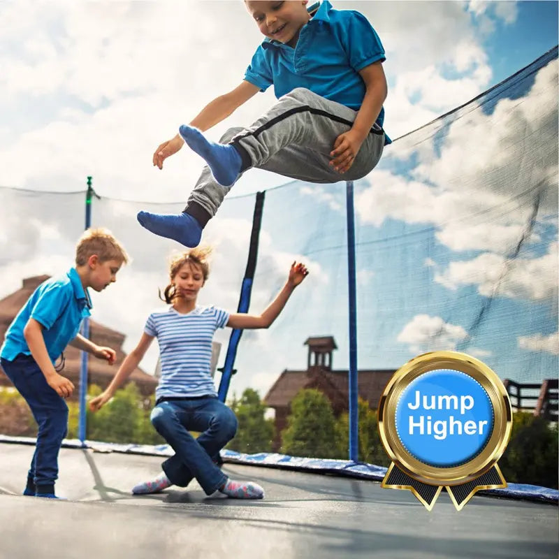 SEGMART 10Ft Kids Trampoline with Enclosure, Ladder &amp; Basketball Hoop  Blue, Weather-Resistant Steel