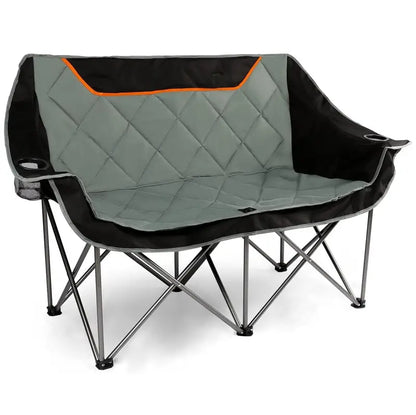 Extra-Wide Folding Loveseat Chair for Outdoor Use with Dual Cup Holders (650 lb Capacity)