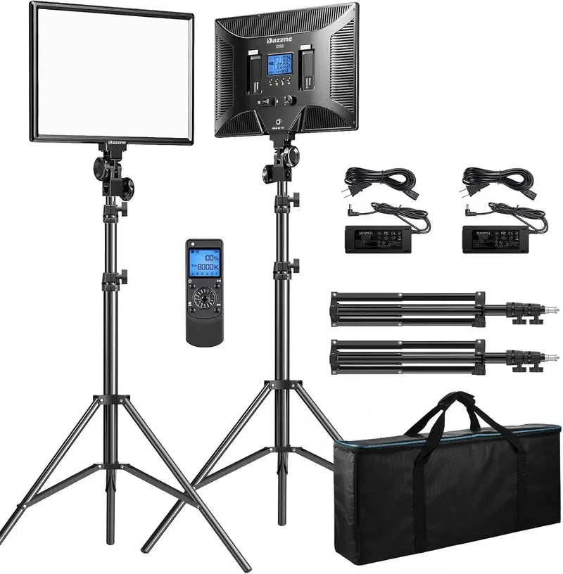 D50 LED Bi-Color Video Light Panel — 15.4-Inch, 45W, Dimmable 3000K8000K, CRI 96+ for Streaming, Film, and Studio Use