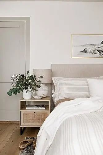 Nathan James Mina Side, End Table Wood Finish   Matte Accents with Storage