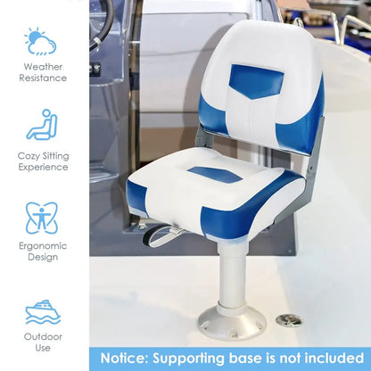 Low-Back Folding Boat Seats  2-Pack Marine-Grade Seat Set for Small Watercraft