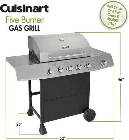 Cuisinart CGG-8500 5-Burner Side Gas Grill with Stainless Steel Burners
