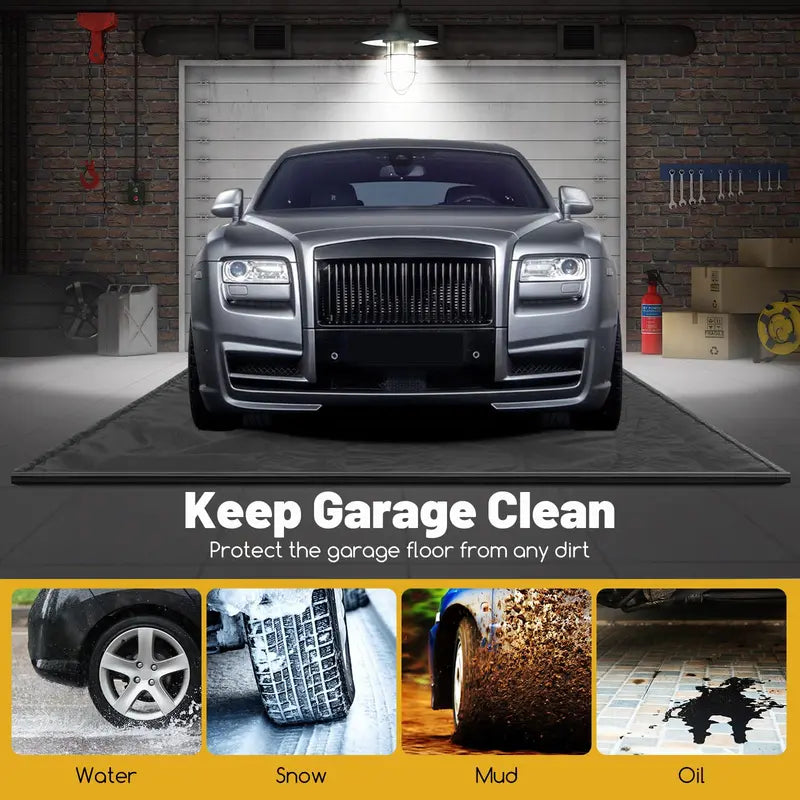 Extra-Large Waterproof Garage Floor Mat (22′ x 9′) for Under-Car Protection Against Mud, Rain, and Snow