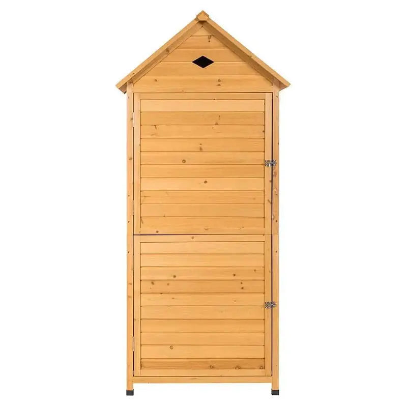 Lockable 63-Inch Outdoor Storage Shed  Galvanized Roof Garden Cabinet with Five Adjustable Shelves & Tool Organization Space