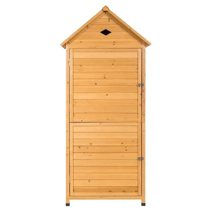 Lockable 63-Inch Outdoor Storage Shed  Galvanized Roof Garden Cabinet with Five Adjustable Shelves & Tool Organization Space