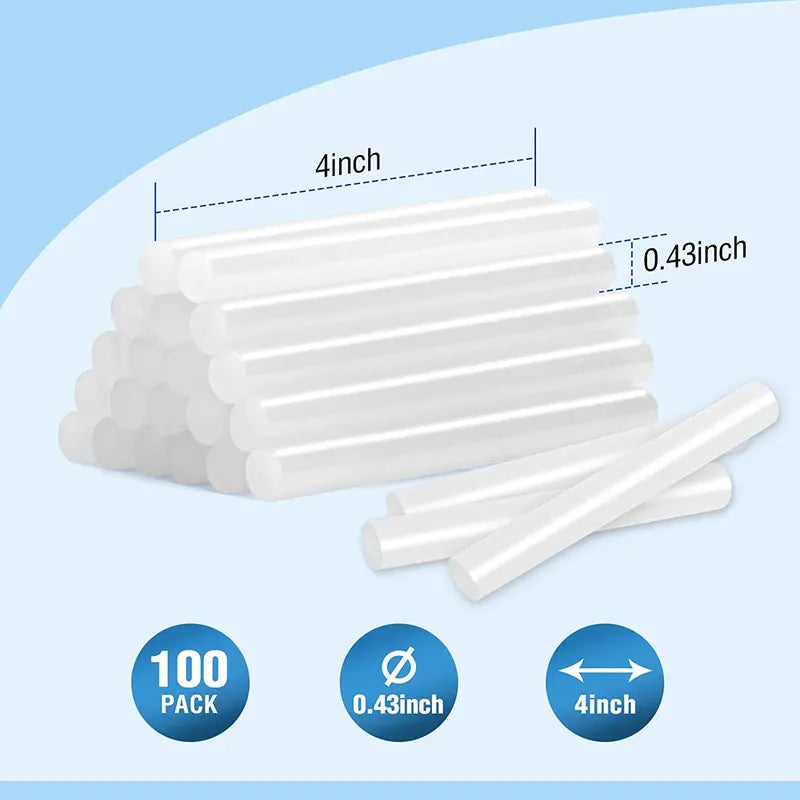 WORKPRO 100-Pack Standard 18-Gauge Hot Glue Sticks  Universal Compatibility