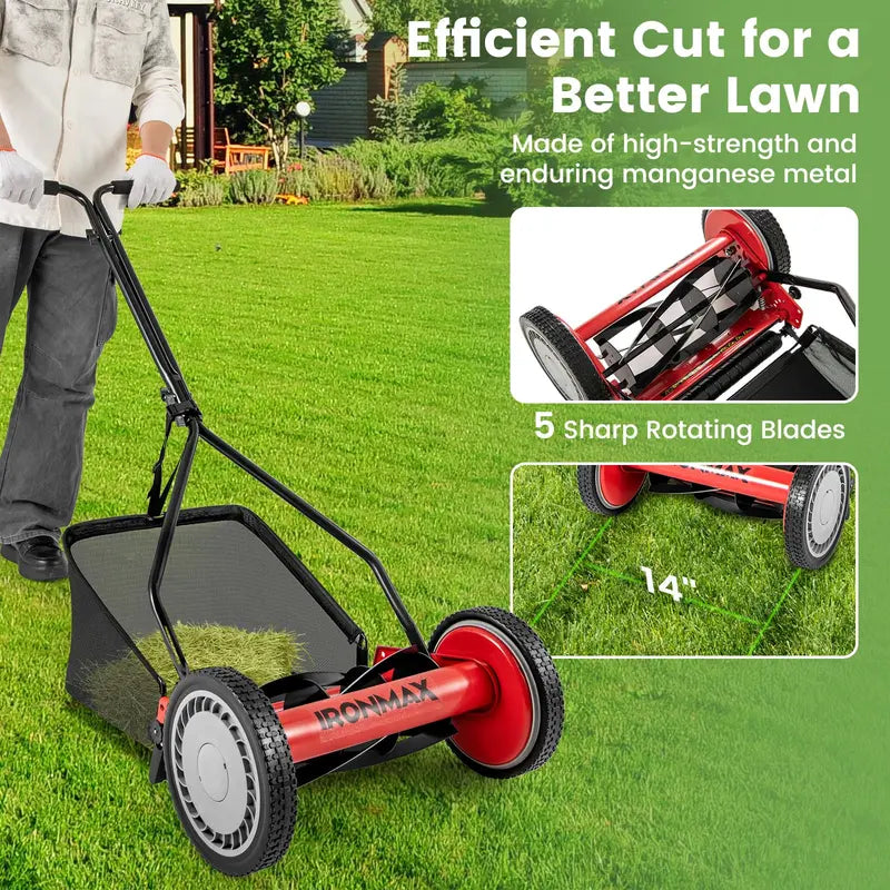 14-Inch Cordless Walk-Behind Grass Trimmer  5-Blade Precision Cutting System