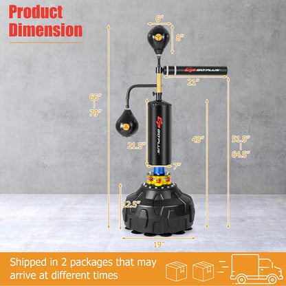 Freestanding Boxing Speed Trainer  360° Rotating Bar with Dual Reflex Balls