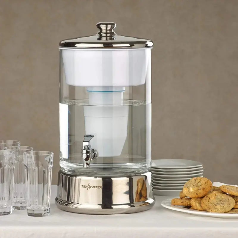BPA-Free 40-Cup Glass Water Dispenser with NSF Certification and Included Water Quality Meter
