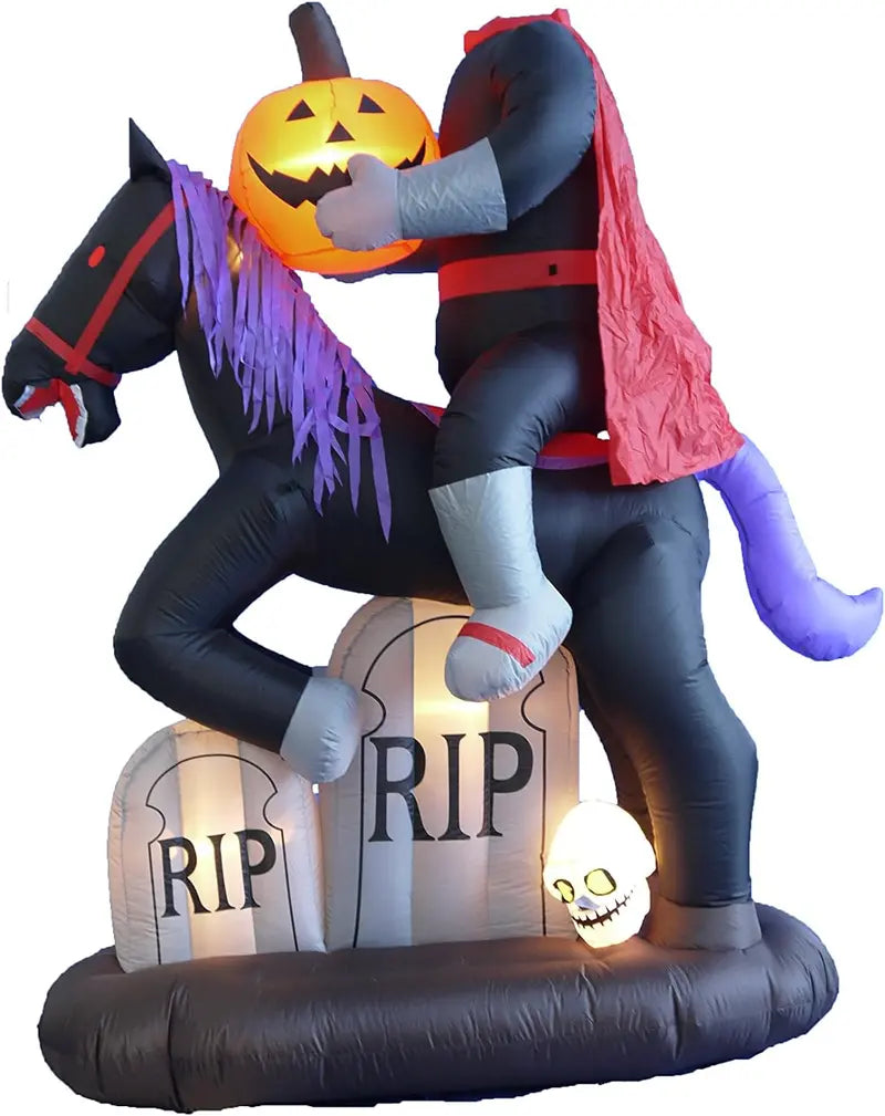 6.5-Foot Inflatable Headless Horseman for Spooky Outdoor Decor