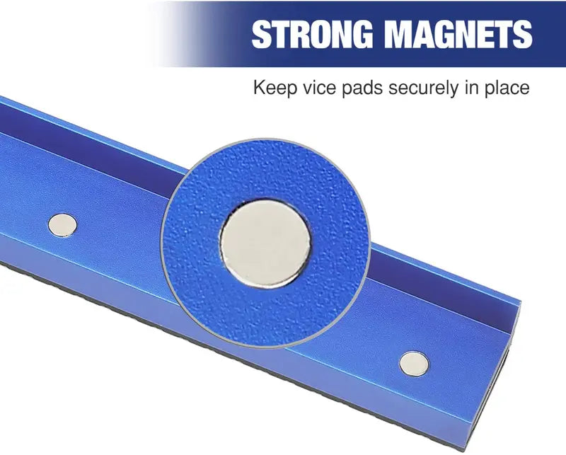 WORKPRO Magnetic Vise Jaw Pad Set  Multi-Groove & Aluminum Protectors