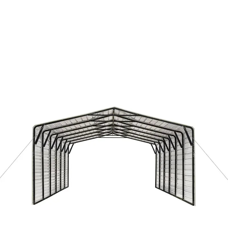 2025 CP2030F All-Steel Carport Shed  20′ x 30′ with 10-Foot Enclosed Side Walls