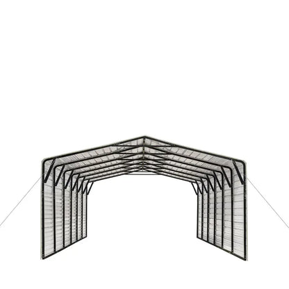 2025 CP2030F All-Steel Carport Shed  20′ x 30′ with 10-Foot Enclosed Side Walls