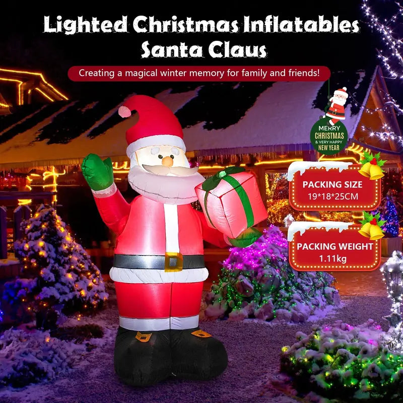 JollyHome 8ft Weatherproof Inflatable Santa Claus with LED Lights for Christmas Yards